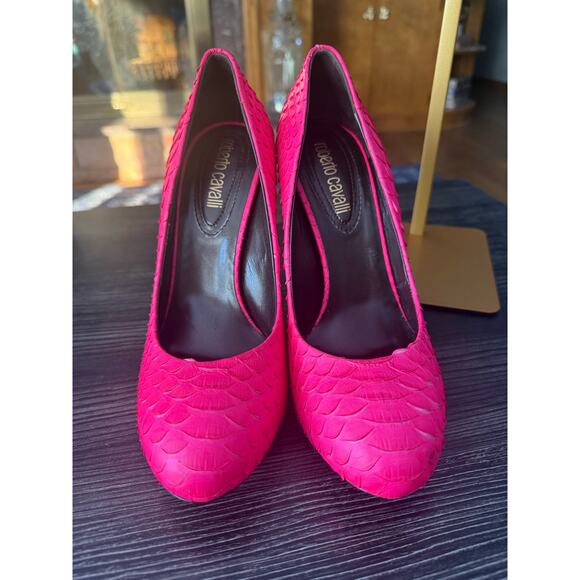 Roberto CAVALLI Bright Pink Scaled Stiletto Pump Heels Sz. 38 - Picture 7 of 7